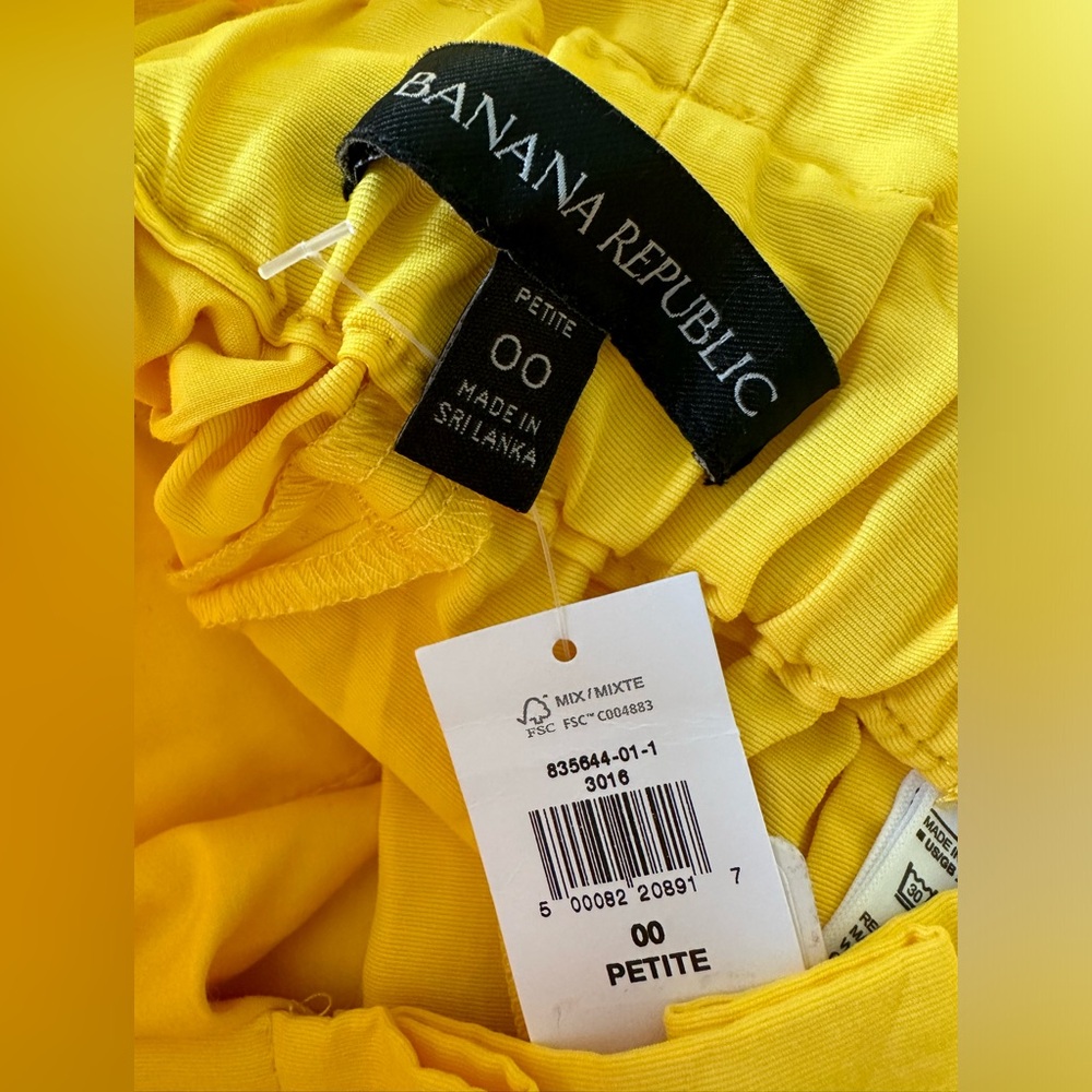🏷️ NWT Banana Republic Wide-Leg Paperbag Pant in Yellow Umbrella XS - Picture 5 of 7